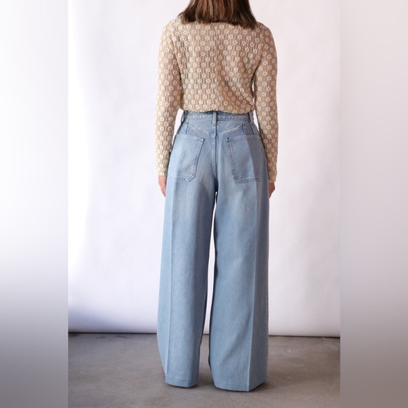 Tanaka The Wide Jean Trousers in Light Bleach - Picture 7 of 7